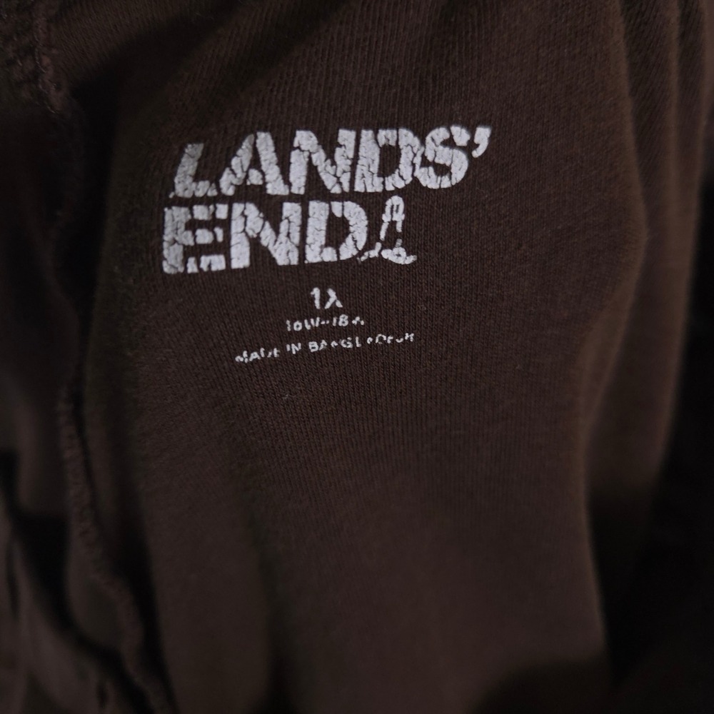 Lands End Pants Womens 1X Sport Knit Straight Leg Cotton Elastic Waist Pockets - Picture 6 of 11